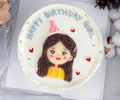 simple birthday cake dễ thương cho bé gái